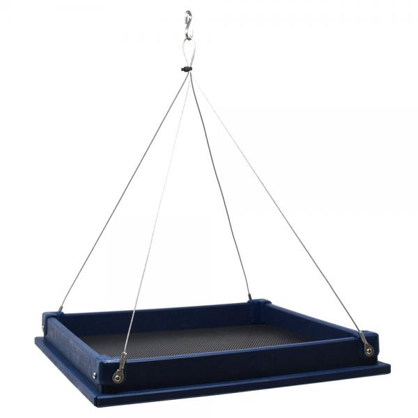 Gorgeous Dark Blue Hanging Platform Feeder for Songbirds image 0