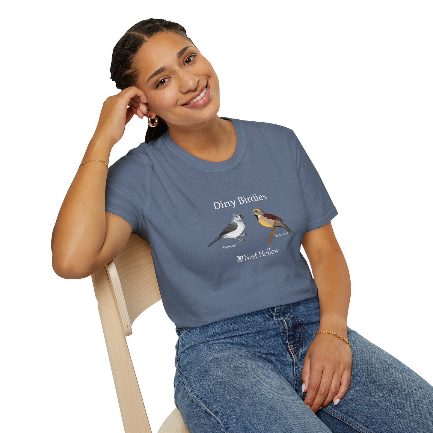 Dirty Birdies (Unisex) Nest Hollow T-Shirt Featuring TITmouse and DICKcissel image 0